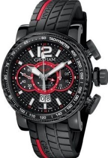 Grand Silverstone Luffield GMT in Black PVD on Black Rubber with Black and Red Dial