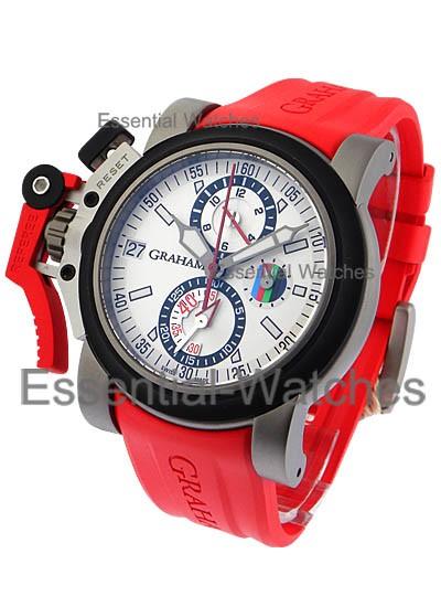 Chronofighter Oversize Referee - in PVD withTitanium  on Red Rubber with White Dial