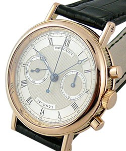 Classique Chronograph Manual in Rose Gold Rose Gold on Strap with Silver Dial 