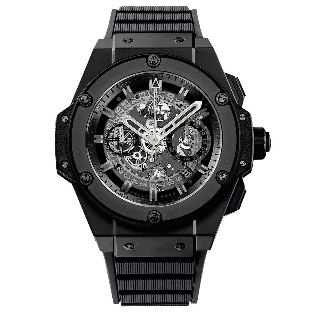 King Power Unico Black Black Ceramic on Rubber with Black Dial