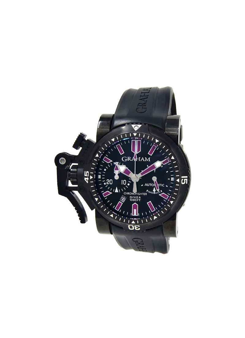 Graham Chronofighter Oversize Diver Deep Purple in Black PVD Steel