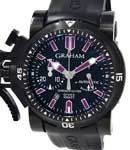 Chronofighter Oversize Diver Deep Purple in Black PVD Steel on Black Rubber Strap with Black Dial