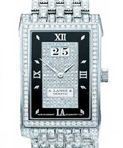Cabaret Mens Manual in White Gold with Diamond Bezel on White Gold Diamond Bracelet with Pave Diamond Dial