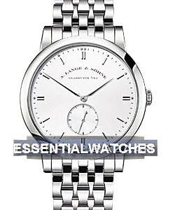 Saxonia Mens Automatic in White Gold on White Gold Bracelet with Silver Dial