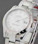 Datejust 31mm Mid Size in Steel with 24 Diamond Bezel  on Bracelet with White Roman Dial