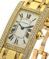 Tank Americaine in Yellow Gold with Diamond Bracelet Yellow Gold with 2-Row Diamond Case