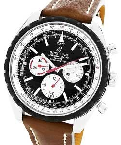 Navitimer Chronomatic in Steel Steel on Strap with Black Dial