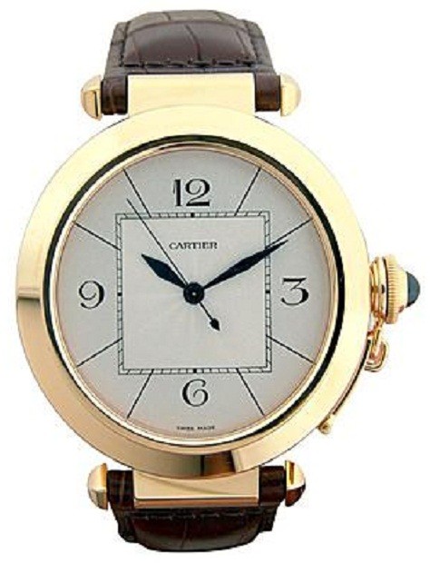Pasha 42mm in Yellow Gold Yellow Gold on Strap with White Dial