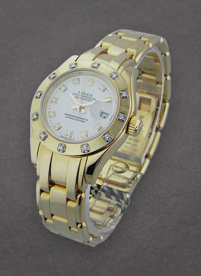 Pre-Owned Rolex Masterpiece 29mm with Yellow Gold 12 Diamond Bezel