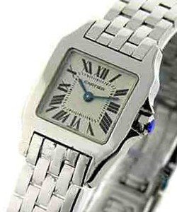 Santos Demoiselle in Steel on Steel Bracelet with Silver Roman Dial