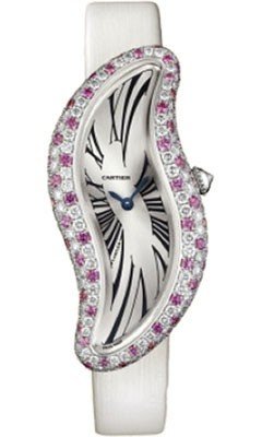 Baignoire in White Gold White Gold on Strap with Silver Lacquer Dial