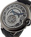 Ballon Bleu Flying Tourbillon in White Gold White Gold on Strap with Grey Dial