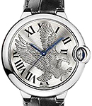Ballon Bleu USA in White Gold  on Black Crocodile Leather Strap with Silver USA Coin Dial