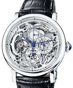 Rotonde Grand Complications in Platinum on Black Crocodile Leather Strap with Skeleton Dial