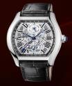 Tortue Perpetual Calendar  White Gold on Strap with Silver Dial