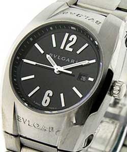 Ergon Small in Steel on Steel Bracelet with Black Dial