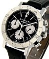 Bvlgari-Bvlgari 38mm Chronograph in Steel on Black Crocodile Leather Strap with Black Dial