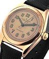 1950's 14KT Bubble Back 35mm in Rose Gold on Black Crocodile Leather Strap with Pattina Dial
