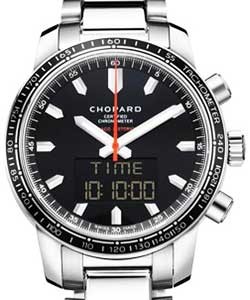 Grand Prix de Monaco Chronograph in Steel on Steel Bracelet with Black Dial