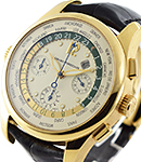World Time Chronograph - Rose Gold Green and Gold Inner Bezel