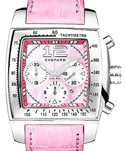 Two O Ten Sport in Steel on Pink Crocodile Leather Strap with Pink Mother of Pearl Dial