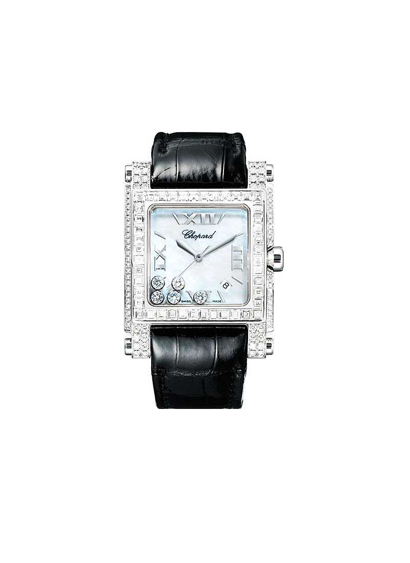 Chopard Happy Sport Square in White Gold with Diamond Bezel
