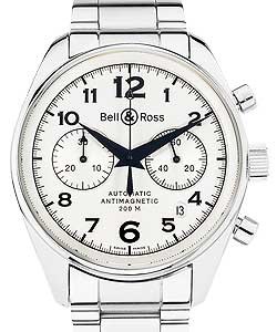 Geneva 126 Chronograph in Steel on Steel Bracelet with White Dial