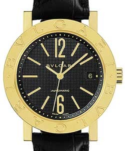 Unisex Wristwatch Series Yellow Gold on Strap with Black Dial