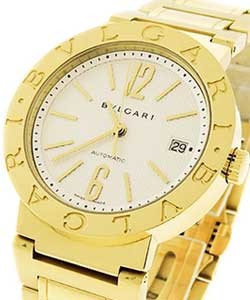 Bulgari 33mm in Yellow Gold on Yellow Gold Bracelet with White Dial