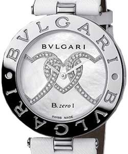 Diamond Heart Motif Series Steel on Strap with White Dial