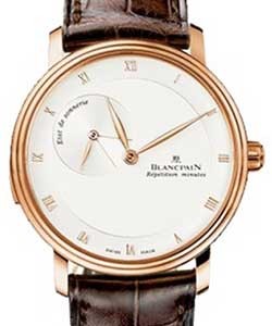 Villeret Minute Repeater Rose Gold on Strap with White Dial