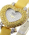  Haute Joaillerie - Heart with  Yellow Diamond Bezel White and Yellow Gold on Yellow Strap 
