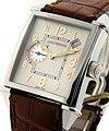 King Size Vintage 1945 in Steel on Brown Crocodile Leather Strap with Silver Dial