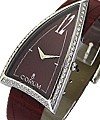  Rocket Watch - Ladies with Diamond Bezel Steel on Strap with Diamond Bezel - Burgandy