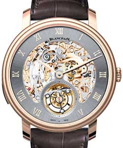 Le Brassus Carousel One Minute Repeater Rose Gold on Strap with Grey Skeleton Dial