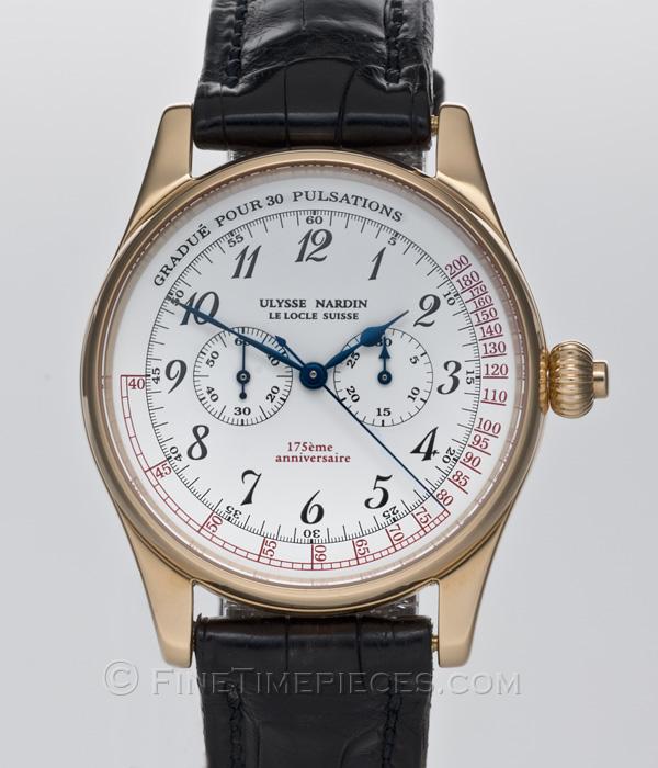 Classico Men''s Single Button Chronograph in Rose Gold on Black Alligator Strap with White Dial