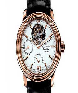 Leman Tourbillon Power Reserve 38mm Automatic in Rose Gold on Black Crocodile Leather Strap with White Dial