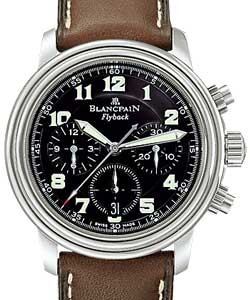 Leman Flyback Chronograph Men's in Steel on Brown Leather Strap with Black Dial
