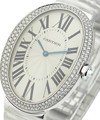 Baignoire Large Size in White Gold on Bracelet with 2- Row Diamond Bezel