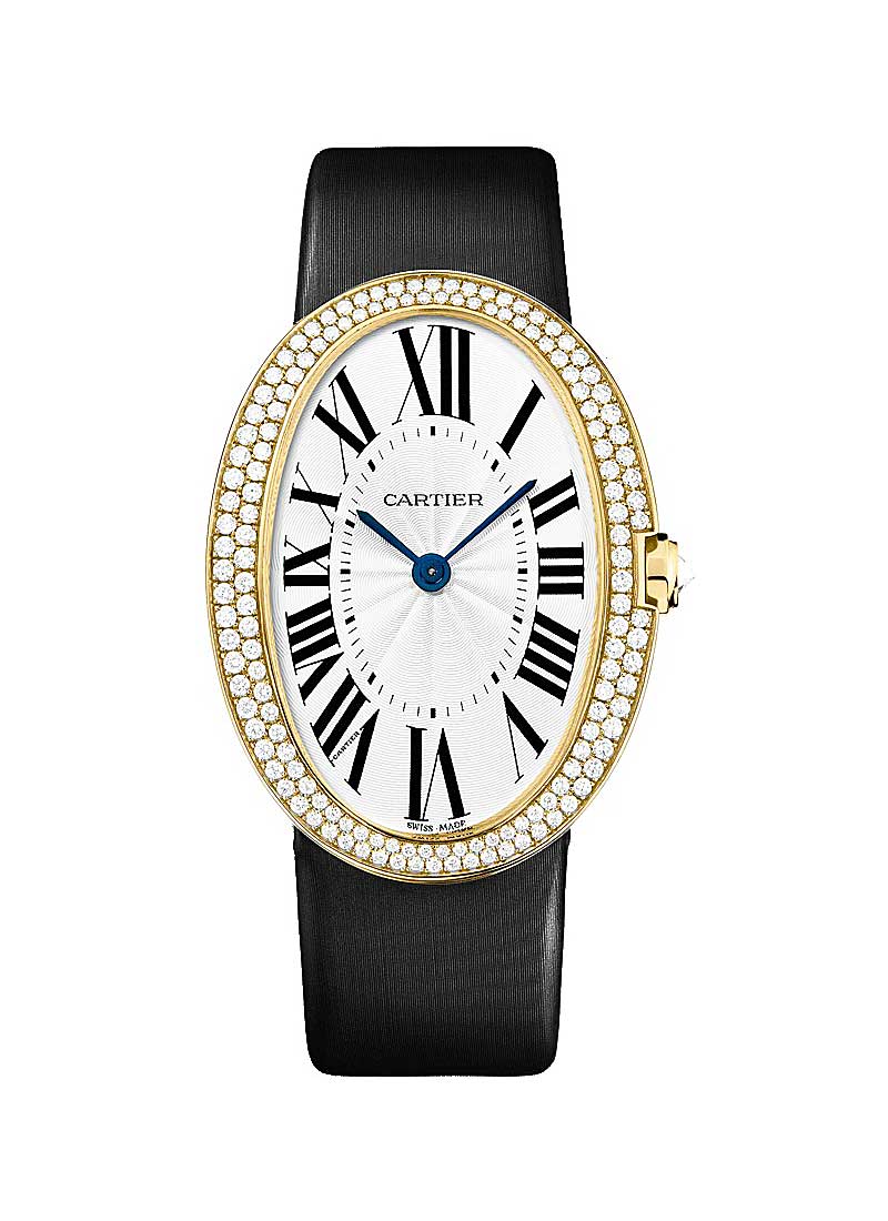 Cartier Baignoire Large in Yellow Gold with Diamond Bezel