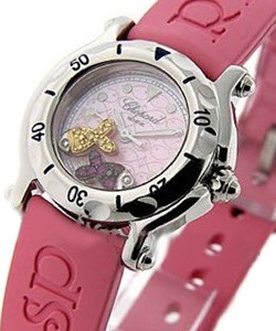 Happy Beach Small Size Steel on Pink Rubber Strap with Pink Dial 
