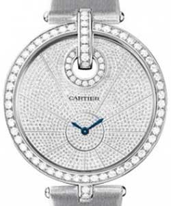 Captive de Cartier with Diamond Bezel White Gold on Strap with Pave Diamond Dial