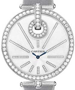 Captive de Cartier with Diamond Bezel White Gold on Strap with Silver Dial