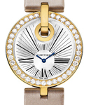 Captive de Cartier in Yellow Gold with Diamond Bezel  Yellow Gold on Strap with Silver Dial