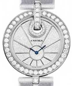 Captive de Cartier with Diamond Bezel White Gold on Strap with Silver Diamond Dial