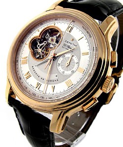 Chronomaster XXT Open in Rose Gold on Black Crocodile Leather Strap with Siver Dial