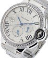 Ballon Bleu Chronograph with Diamond Bezel White Gold on Bracelet 