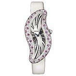 Baignoire S in White Gold with Diamond Bezel White Gold on Strap with Silver Dial
