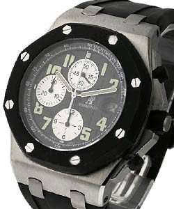 Royal Oak Offshore Rubber Clad Chronograph in Steel with Rubber Bezel on Black Rubber with Black Dial