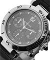 Pasha 38mm Chronograph in Steel on Black Crocodile Leather Strap with Grey Dial